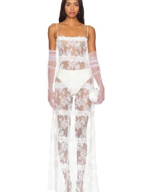 Millie Sheer Maxi Dress in White